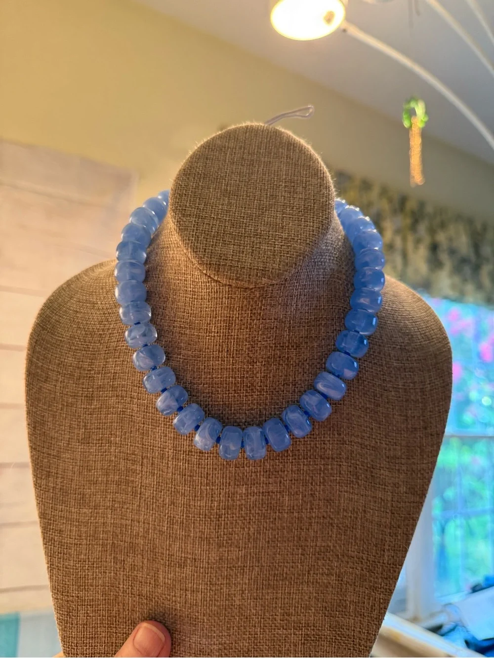 Dual-Tone Blue Graduated Bead Necklace